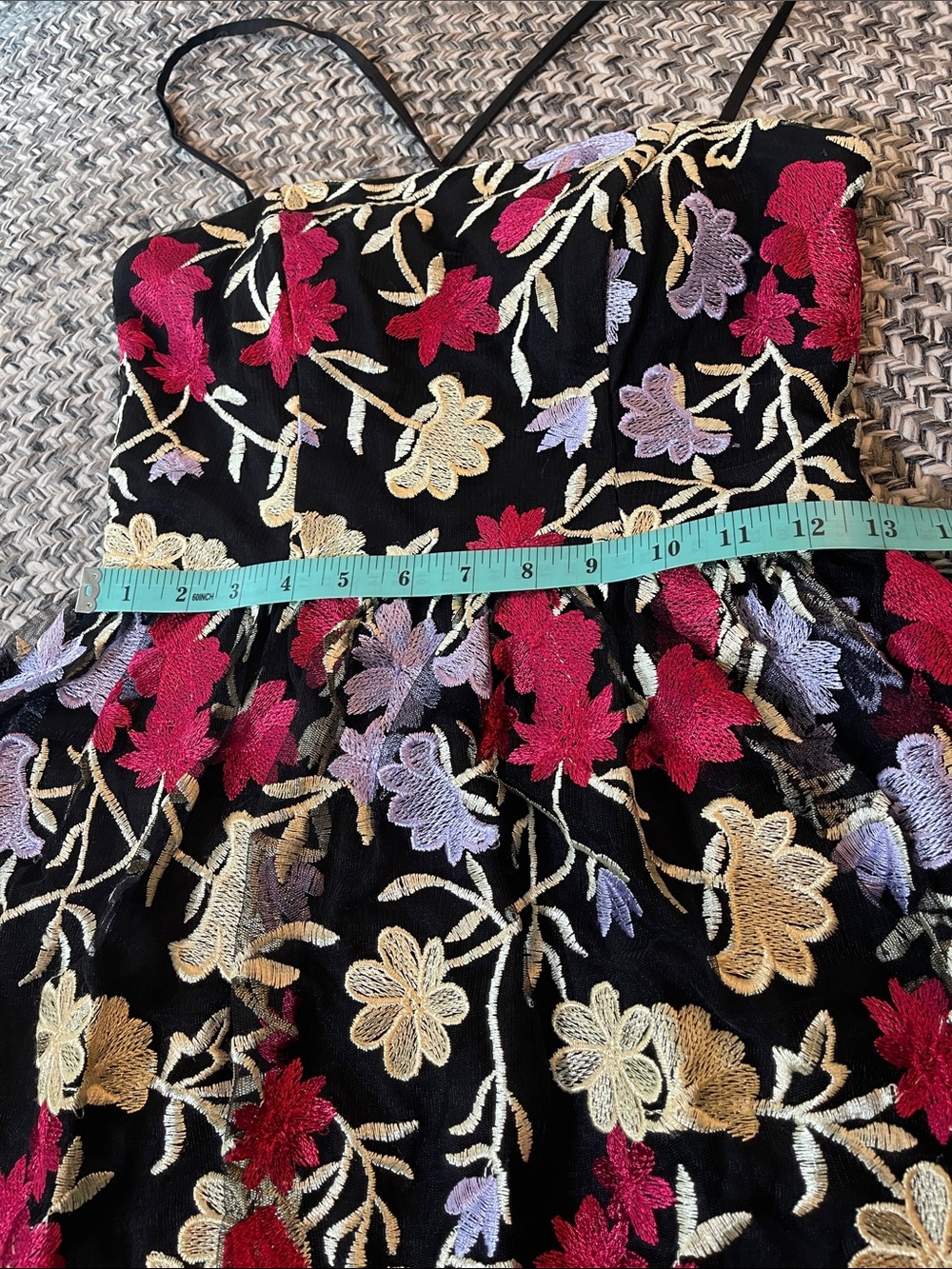 City Studio Black Floral Embroidered Prom Dress - Picture 5 of 10